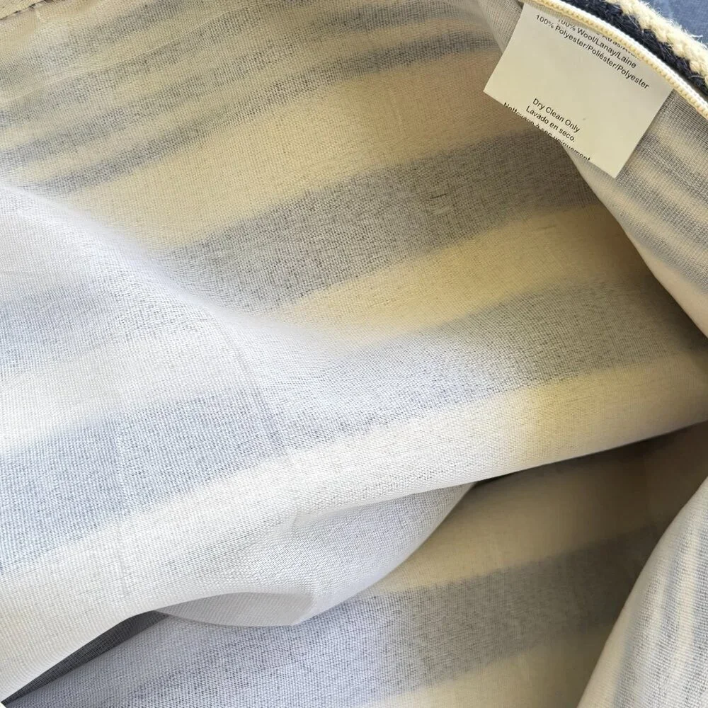 Pier 1 Set of 4 Nautical Striped Blue and Cream Throw Pillows Case/Cases 25x25